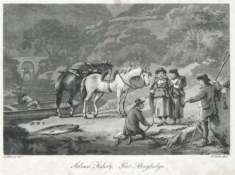 John Bluck, Salmon Fishery. Pont Aberglaslyn