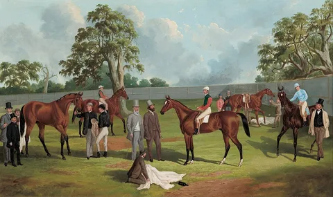 Frederick Woodhouse, Group in the Dowling Forest Racecourse enclosure, Ballarat, 1863