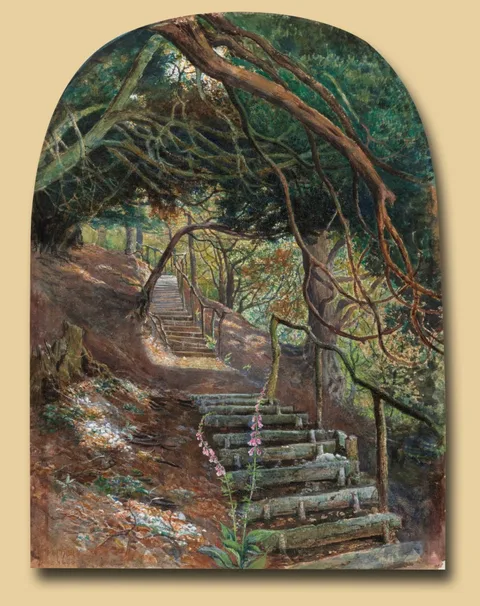 William Henry Millais, Steps in a Garden
