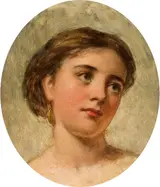 Joshua Hargrave Sams Mann, Head of a Girl, Eyes Looking up