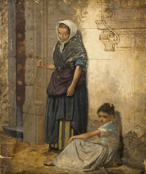 William Bright Morris, Peasant Woman and a Girl