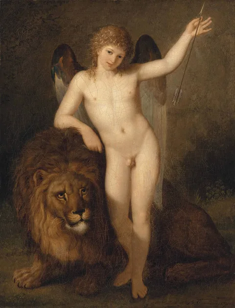 Bénigne Gagneraux, Cupid with a lion
