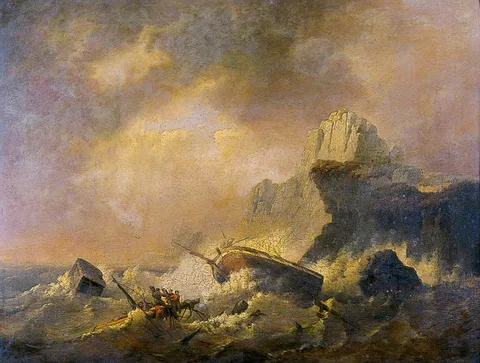 John Warkup Swift, Rocky Coast with Wreck