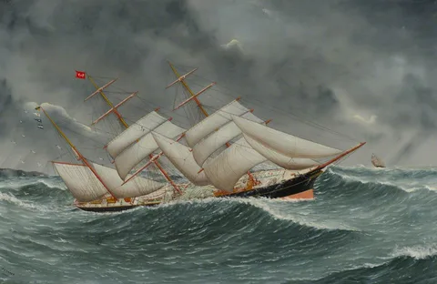John Fannen, The barque ‘Camphill’ in a rough sea