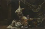 Franz Michael Sigismund von Burgau the Elder, Hunting still life with a hare and two partridges