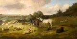 Thomas Barrett, Horses and Sheep in a Landscape