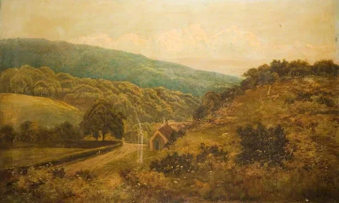 Theodore Hines, Landscape with a Church in a Valley
