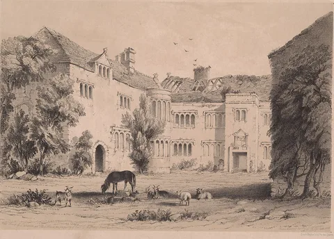 Alexander F. Rolfe, West front of Llantrithyd place house, the property of Sir T. D. Aubrey, Bart