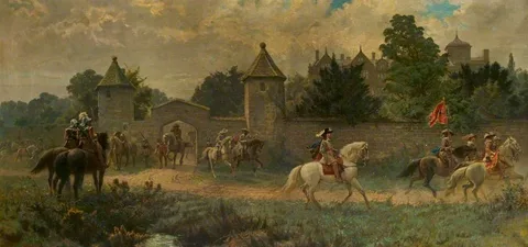 Henry Reynolds Steer, Charles I Leaving the Cavendish Mansion, Leicester, on His Way to Relieve Oxford, May 1645