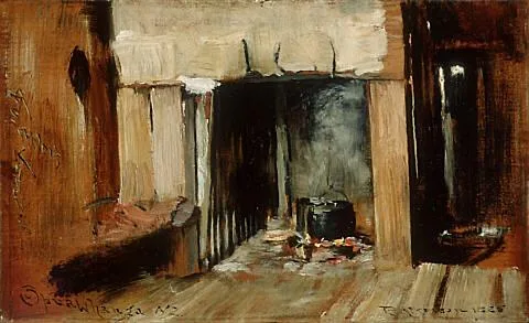 Robert Atkinson, A Settler’s Kitchen, Opua Whanga, New Zealand 1886