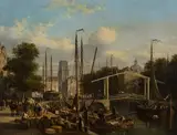 Andries Scheerboom, View of the Leuvehaven, looking north