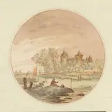 Aernout ter Himpel, Landschap met een hengelaar en een kasteel