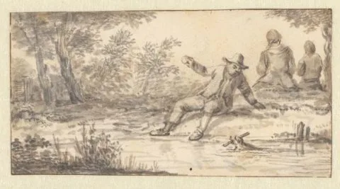 Aernout ter Himpel, Jongen met hond spelend in het water