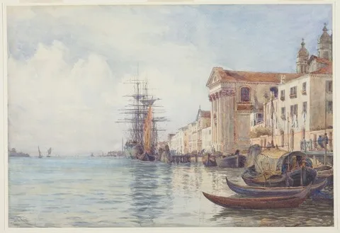 David Law, The Giudecca Canal with Shipping near the Chiesa dei Gesuati