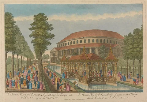 John Bowles, The Chinese House, the Rotunda, and the Company in Masquerade in Ranelagh Gardens