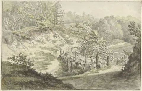 Willem Uppink, Duinlandschap met houten brug