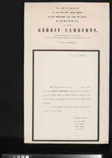 Cornelis François Roos, Overlijdensberichten betreffende Gerrit Lamberts