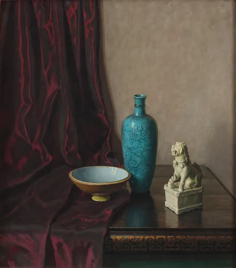 Wilhelm Andersen, Still life with a blue vase.