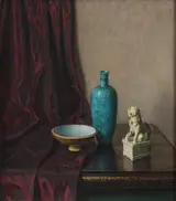 Wilhelm Andersen, Still life with a blue vase.