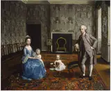 Strickland Lowry, An Interior with Members of a Family