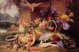 Eugène Bidau, Elegant Still Life with Flowers