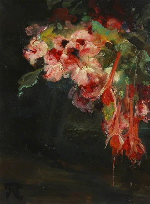 Joseph Thorburn Ross, Still Life with Fuschias