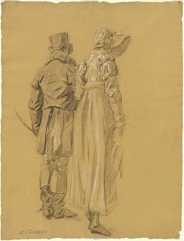 Philibert de Ranchicourt, A Fashionable Couple Seen from Behind