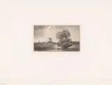 Amedée Paul Greux, Twee figuren in een rivierlandschap met molen