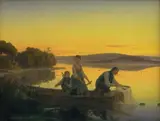 Jørgen Valentin Sonne, En gammel fisker der om aftenen sætter sine garn ud