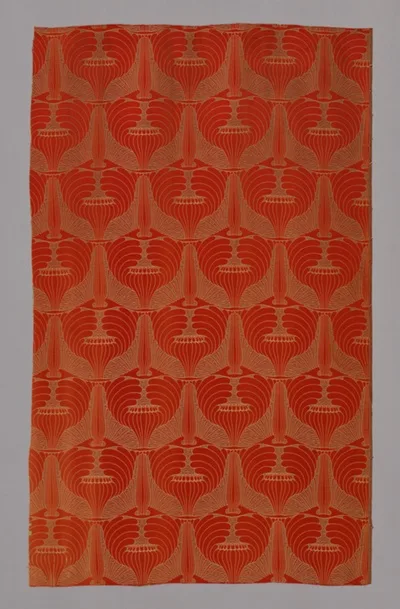 attribution Koloman Moser, Mohnköpfe (Poppyheads) (Dress or Furnishing Fabric)