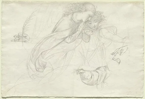 Johann Scheffer von Leonhardshoff, Two Grieving Angels (verso)