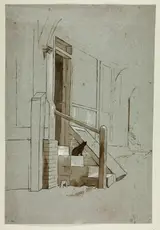 Henry Stacy Marks, Ra, Rws, Cat on Doorstep