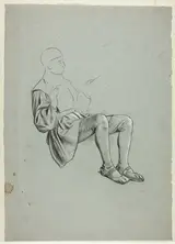 Henry Stacy Marks, Ra, Rws, Unfinished Sketch of Seated Man