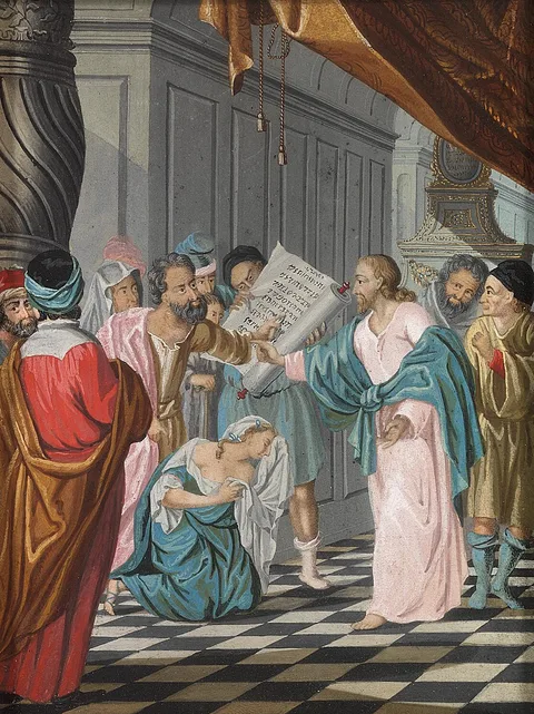 Johan Jacob Bruun, Religious scene with a woman kneeling.