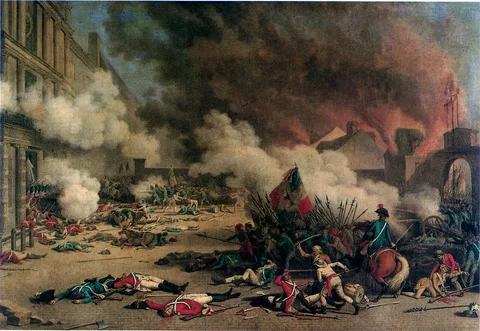 Jacques Bertaux, Run on the Tuileries on 10. Aug. 1792 during the French Revolution