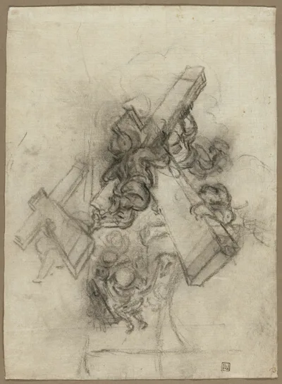 Entourage Gian Lorenzo Bernini, Putti Carrying the Cross (recto); Studies of a Hand (verso)