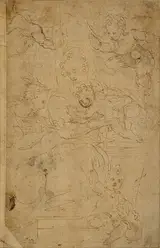 dit Il Semolei Battista Franco, Virgin and Child with Infant St. John the Baptist and a Female Saint