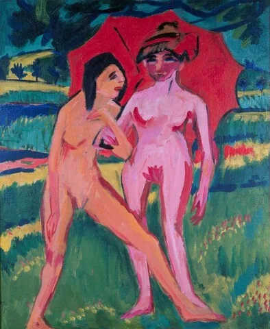 Ernst Kirchner, Two Girls under an Umbrella