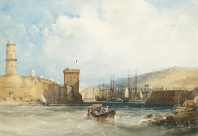 William Callow Rws, The Entrance to the Harbor of Marseilles