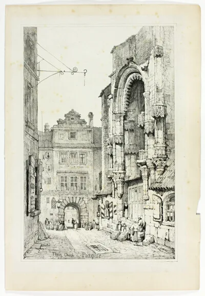 Samuel Prout, Fsa, Ows, Thein Church, Pragrue, from Facsimiles of Sketches made in Flanders and Germany