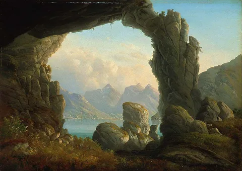 Christian Due, North-Norwegian Landscape with Natural Arch