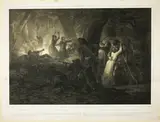 after Karl Bodmer, Deliverance of the Daughters of Daniel Boone and Callaway, plate two from Histoire des Premiere Colons d'Amerique