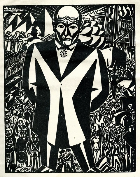 Franz Masereel, Business-Man, from Genius, Zeitschrift für werdende und alte Kunst (Magazine for Emerging and Ancient Art), Year 2, no. 1