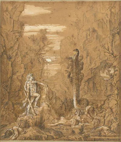 after Gustave Moreau, Hercules and the Hydra of Lerna