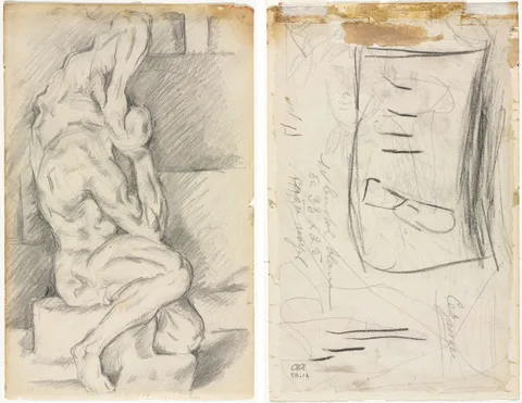 after Paul Cezanne, Sketch of Anatomical Sculpture (recto) Sketch of Madame Cézanne (verso) 