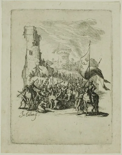 A-Jacques Callot, Christ Carrying the Cross, from The Small Passion
