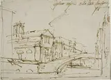Antonio Canal detto Canaletto, A Bridge Near a Church in Venice