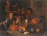 Giovan Domenico Valentino, Pharmaceutical Vessels: Still Life with a Man and a Dog