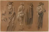 Les Grogneurs by Louis-Leopold Boilly, Study for The Speculators at the Palais Royal