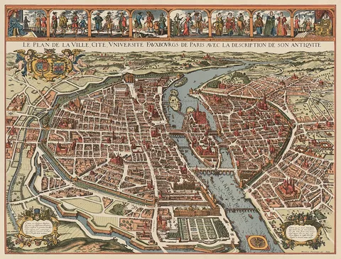 Matthaeus Merian the Elder, Le plan de la ville, cité, université, fauxbourgs de Paris, avec la description de son antiquité
